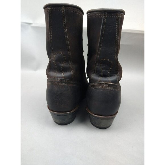 Abilene Leather Lace Up Western Packer Kiltie Boots Men's 7.5 D (Womens Size 10) - Picture 4 of 16